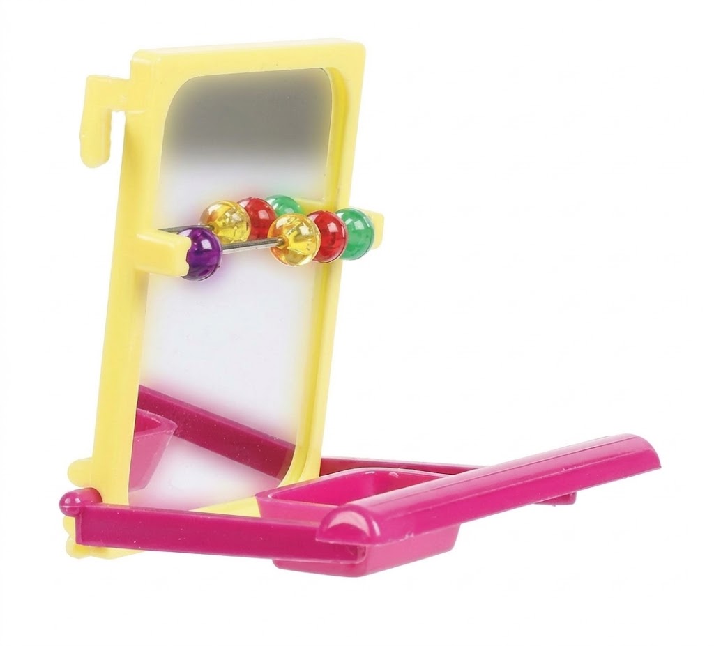 Happy Pet – Jouet pour oiseau – Perchoir avec miroir At The Fair – 9x10x2,5 cm