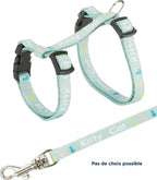 Trixie Junior – Harnais pour chaton avec laisse – Imprimé Kitty Cat – 21-33 x 0,8 cm – l'unité