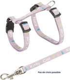 Trixie Junior – Harnais pour chaton avec laisse – Imprimé Kitty Cat – 21-33 x 0,8 cm – l'unité