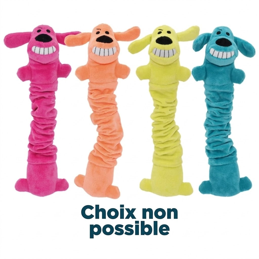 Multipet – Jouet pour chien – Loofa Bungee-Scrunchee Assorti – 30,5 cm - l'unité
