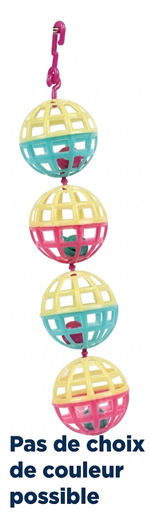 Happy Pet – Jouet pour oiseau – Jouet multi-balles fête foraine – 20 x 4 x 4 cm
